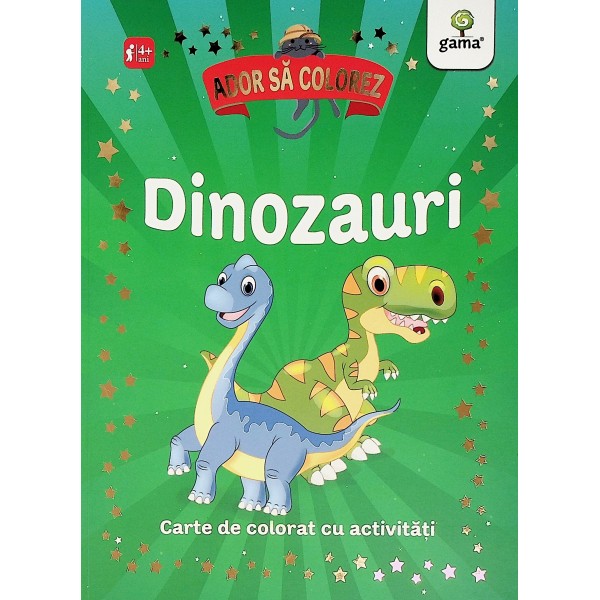 Dinozauri, 4+. Carte de colorat cu activitati