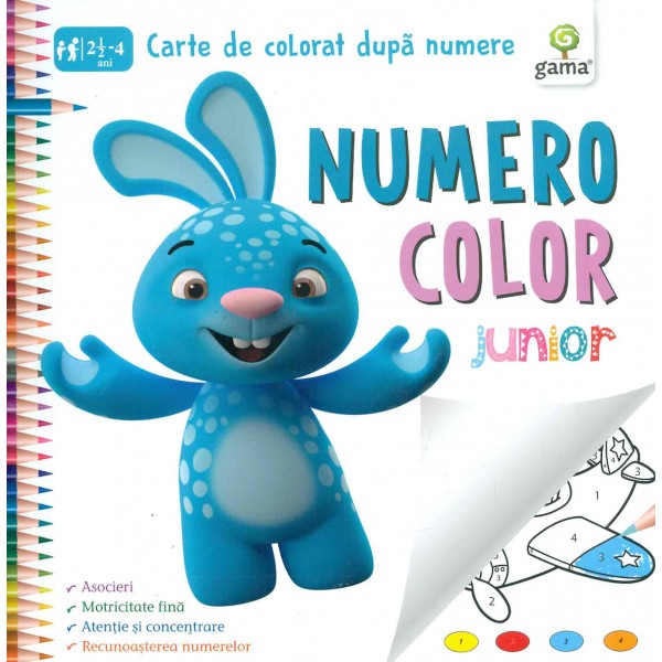 Numero color junior. Carte de colorat dupa numere, 2-1/2-4 ani