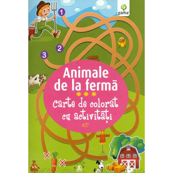 Animale de la ferma. Carte de colorat cu activitati