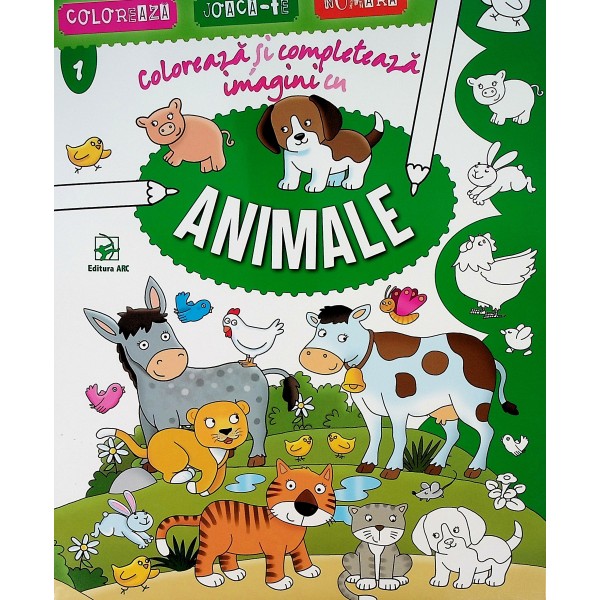 Coloreaza si completeaza imaginile cu animale