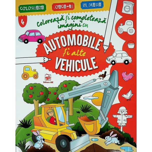 Coloreaza si completeaza imagini cu automobile si alte vehicule