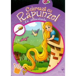 Coloreaza cu Rapunzel. Cu autocolante