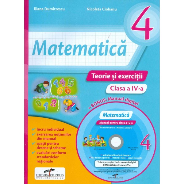 Matematica, clasa a IV-a - Teorie si exercitii cu CD