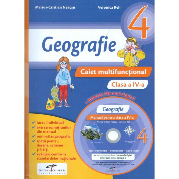 Geografie, clasa a IV-a cu CD. Caiet multifunctional