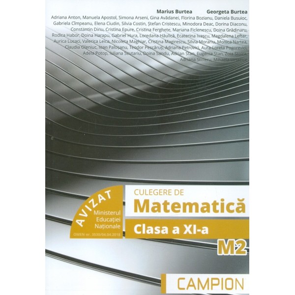 Culegere de matematica, clasa a XII-a M2