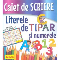 Caiet de scriere. Literele de tipar si numerele