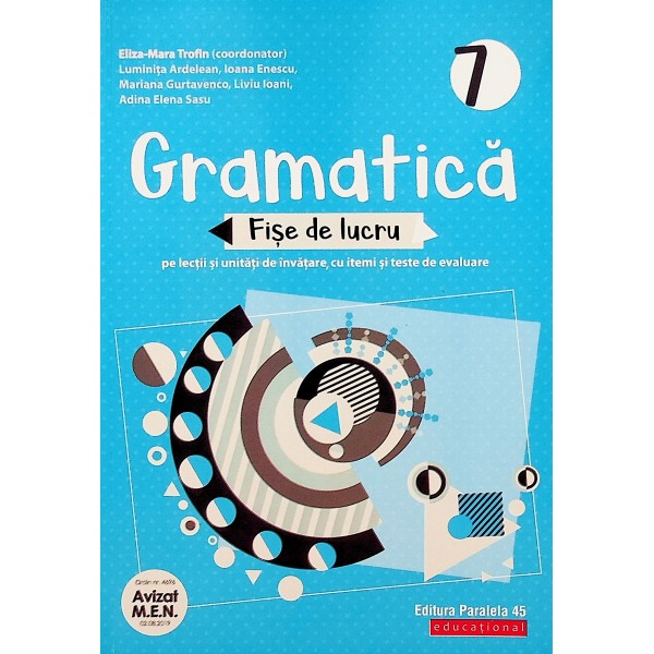 Gramatica, clasa a VII-a - Fise de lucru pe lectii si unitati de invatare, cu itemi si teste de evaluare