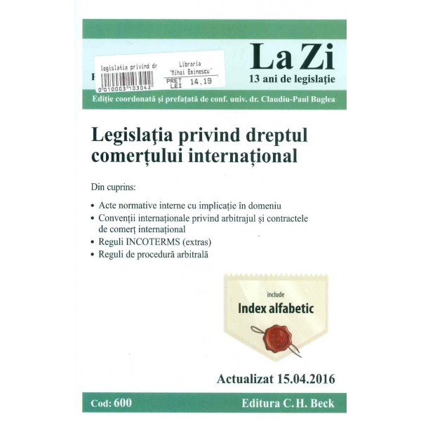 Legislatia privind dreptul comertului international