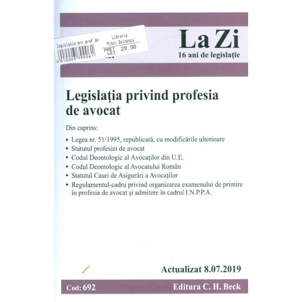 Legislatia privind profesia de avocat