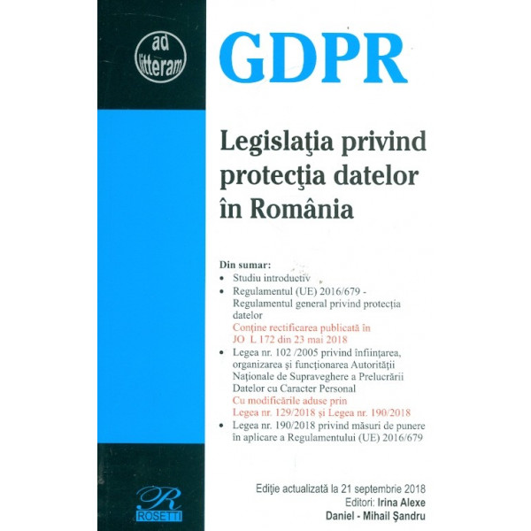 Legislatia privind protectia datelor in Romania