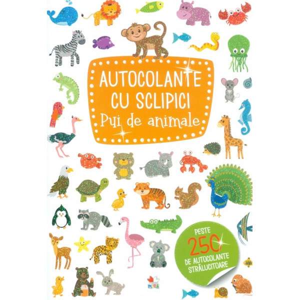 Autocolante cu sclipici - Pui de animale