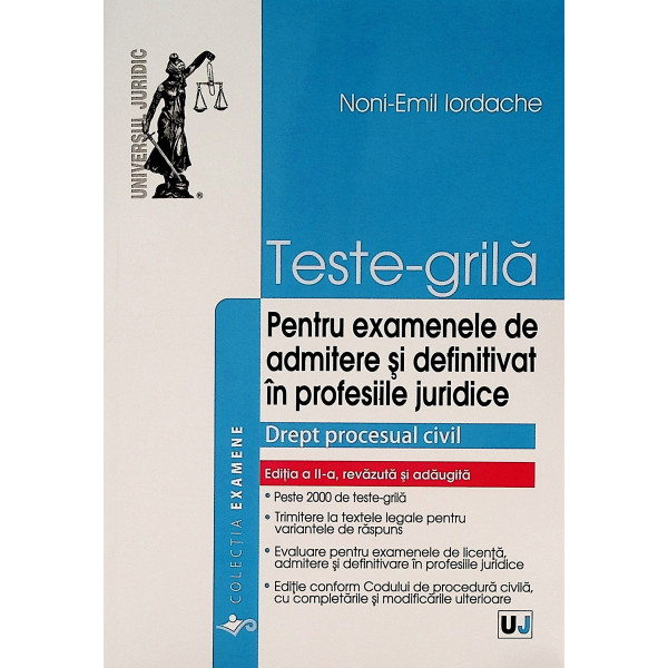 Teste-grila pentru examenele de admitere si definitivat in profesiile juridice - Drept procesual civil