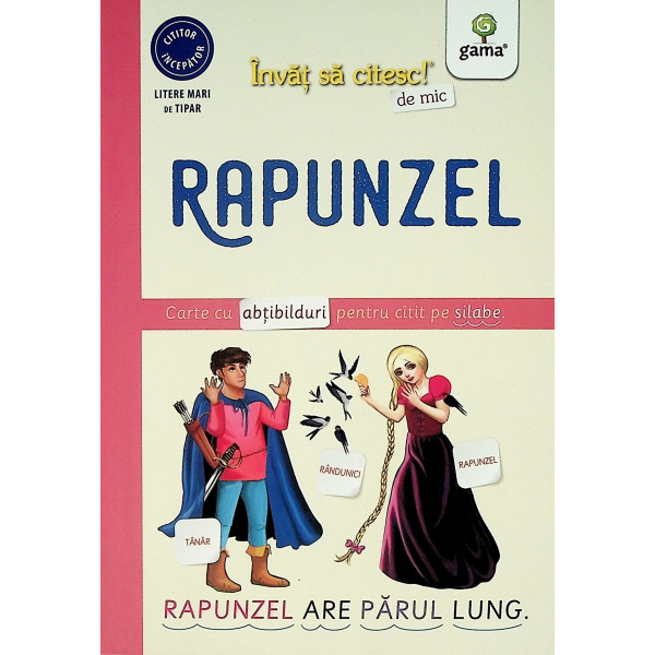 Rapunzel. Carte cu abtibilduri pentru citit pe silabe