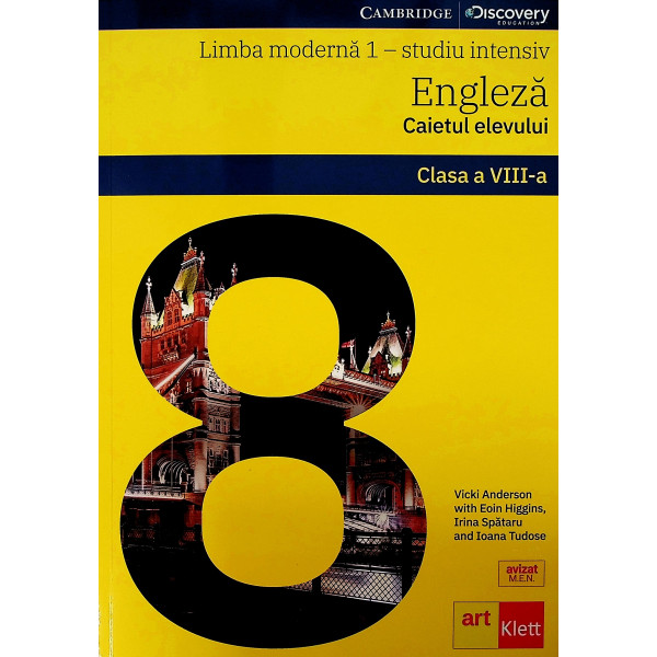 Limba moderna 1 - Studiu intensiv. Encleza, caietul elevului, clasa a VIII-a cu CD