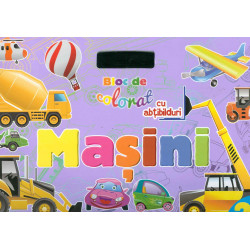 Masini 2 - Bloc de colorat cu abtibilduri