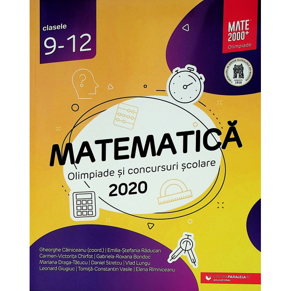 Matematica, clasele IX-XII - Olimpiade si concursuri scolare 2020