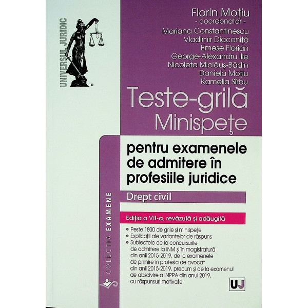 Teste-grila. Minispete pentru examenele de admitere in profesiile juridice - Drept civil