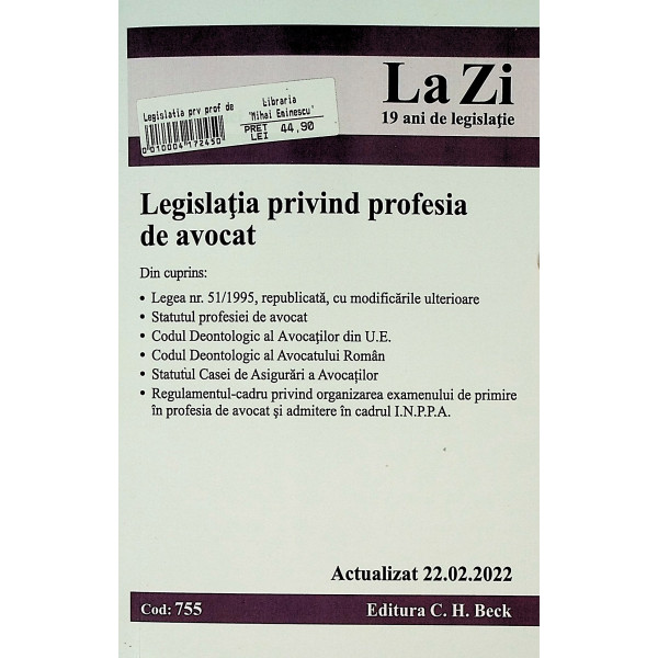 Legislatia privind profesia de avocat