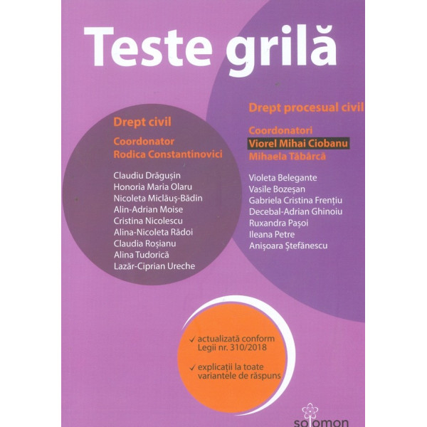 Teste grila - Drept civil-Drept procesual civil