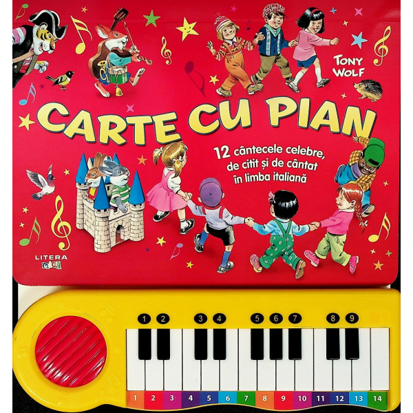 Carte cu pian. 12 cantecele celebre, de citit si de cantat in limba italiana