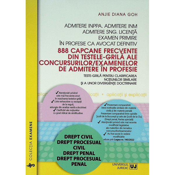 Admitere INPPA. Admitere INM. Admitere SNG. Licenta, examen primire in profesie ca avocat definitiv. 888 capcane frecvente din t