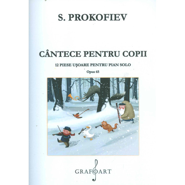 Cantece pentru copii. 12 piese usoare pentru pian solo, opus 65