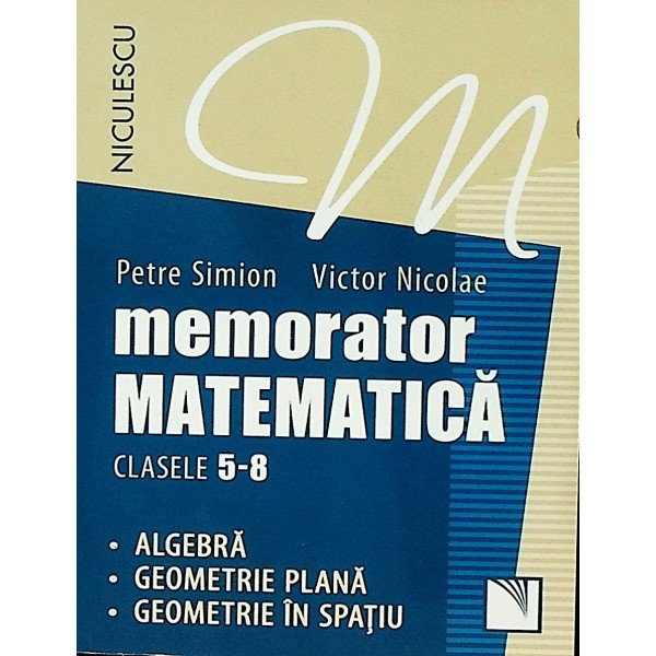 Memorator matematica, clasele V-VIII