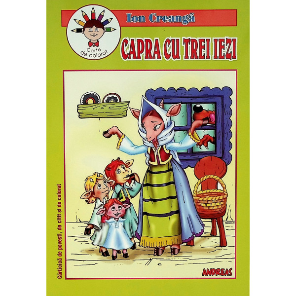 Capra cu trei iezi. Carte de colorat