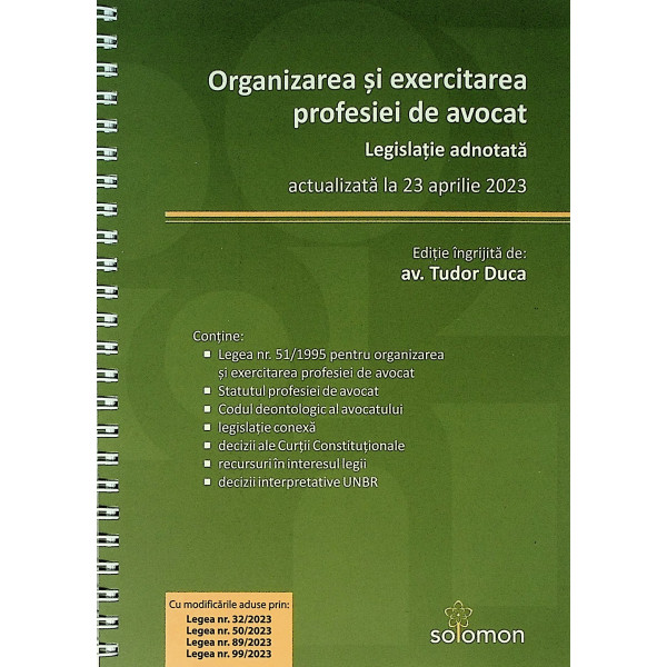 Organizarea si exercitarea profesiei de avocat