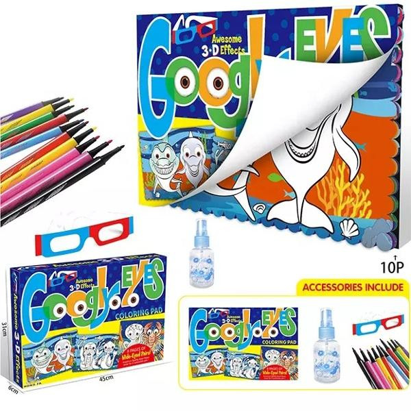 Carte de Colorat Lavabila cu Ochelari 3D - Pestisori Nazdravani 932