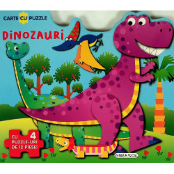 Dinozauri. Carte cu puzzle