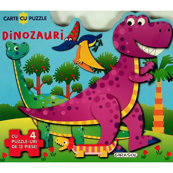 Dinozauri. Carte cu puzzle