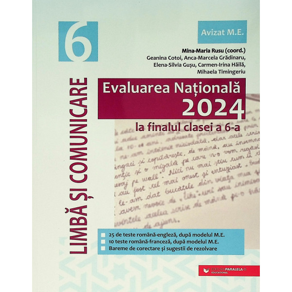 Limba si comunicare, clasa a VI-a - Evaluarea Nationala la finalul clasei a VI-a, 2024