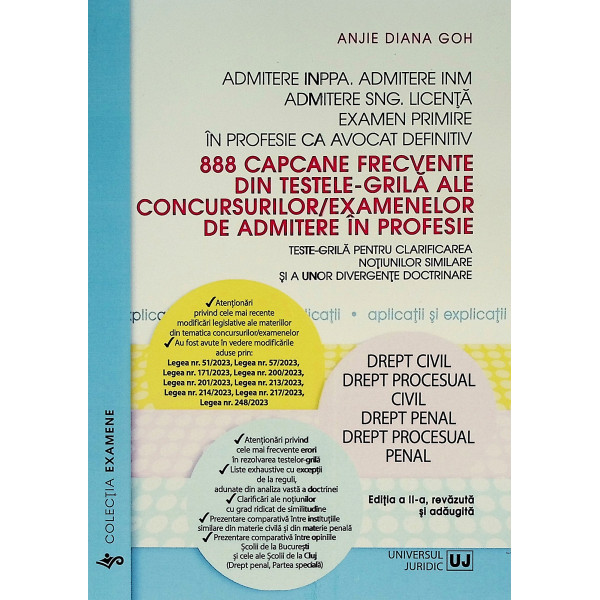 888 capcane frecvente din testele-grila ale concursurilor/examenelor de admitere in profesie. Drept civil-Drept procesual civil.