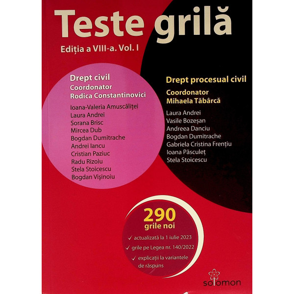 Teste grila, vol. I - Drept civil. Drept procesual civil