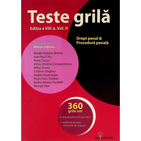 Teste grila, vol. II - Drept penal & Procedura penala