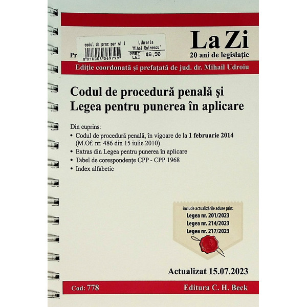 Codul de procedura penala si Legea pentru punerea in aplicare