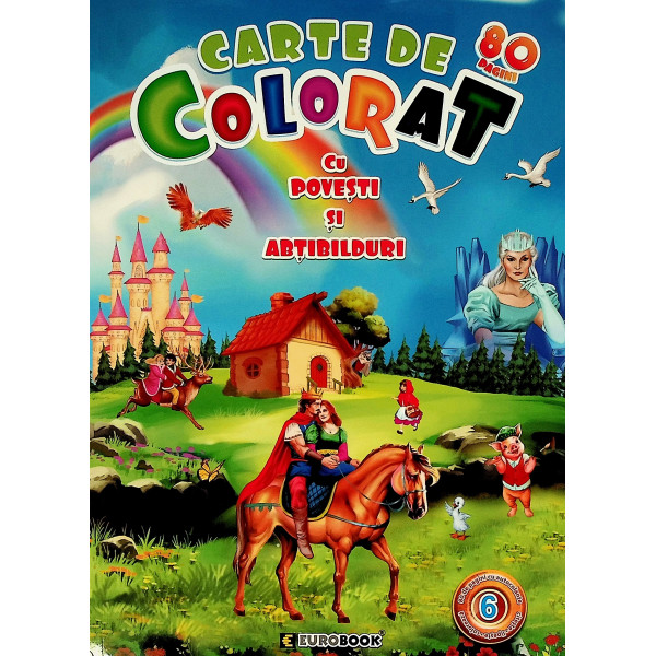 Carte de colorat cu povesti si abtibilduri