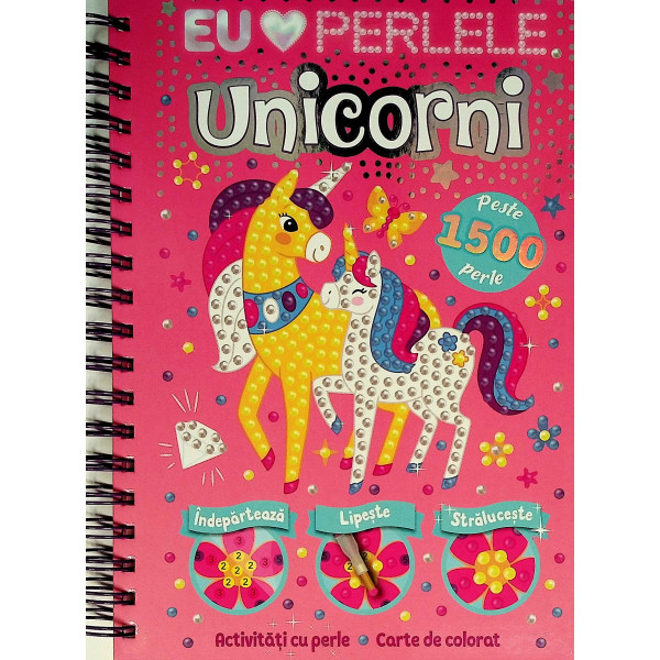 Unicorni. Activitati cu perle. Carte de colorat