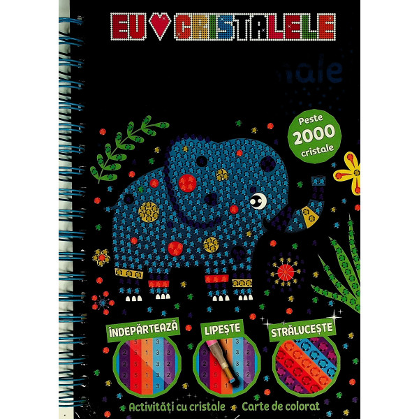 Pui de animale. Activitati cu cristale. Caarte de colorat