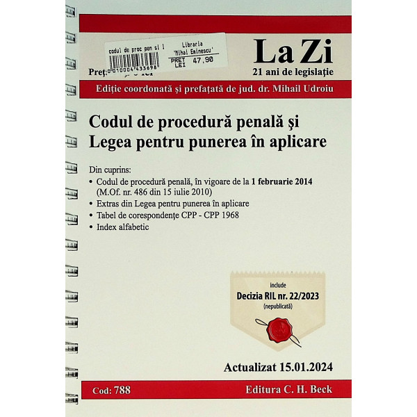 Codul de procedura penala si Legea pentru punerea in aplicare