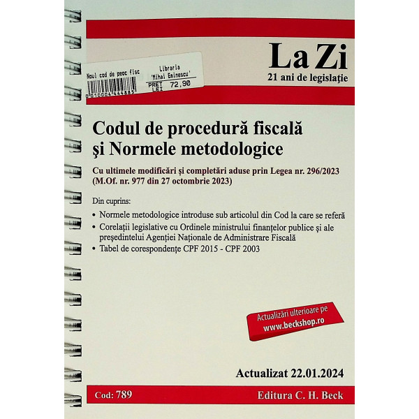 Codul de procedura fiscala si Normele metodologice