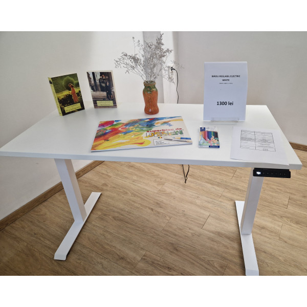 Birou reglabil electric White TerrA3s