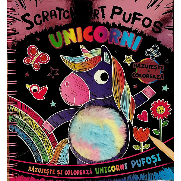 Unicorni scratch art pufos