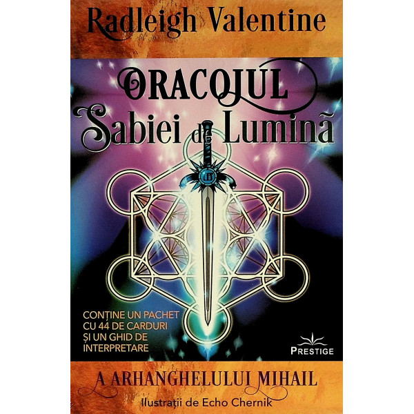 Oracolul Sabiei de Lumina a Arhanghelului Mihail. Contine un pachet cu 44 de carduri si un ghid de interpretare