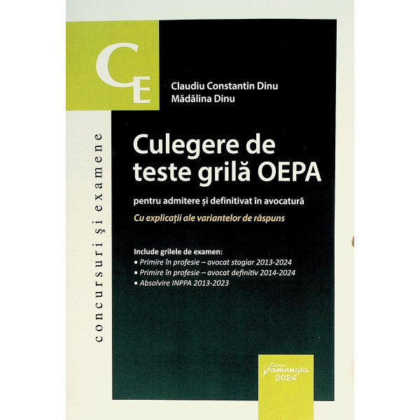 Culegere de teste grila OEPA pentru admitere si definitivat in avocatura