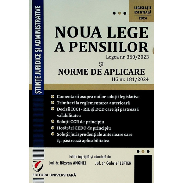 Noua lege a pensiilor (Legea nr.260/2023) si Norme de aplicare