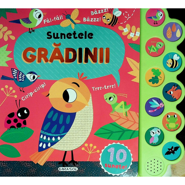 Sunetele gradinii. Carte cu sunete