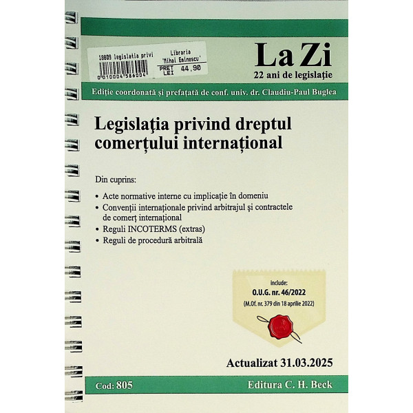 Legislatia privind dreptul comertului international