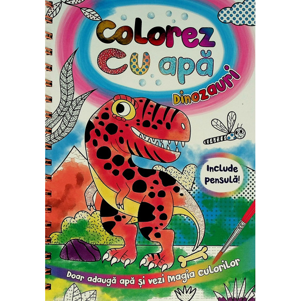 Dinozauri - Colorez cu apa. Include pensula.